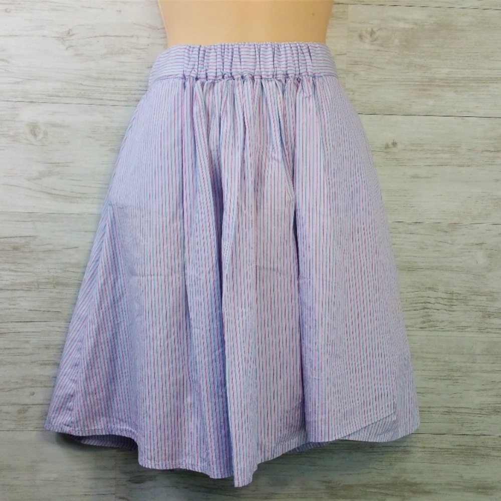 J Crew Blue & Pink Striped Skirt - Size Small